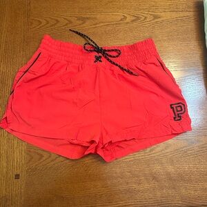 PINK Victoria's Secret Red Athletic Shorts with Elastic Waistband size M
